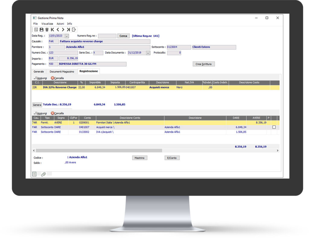 Interfaccia del gestionale ERP BeSolution
